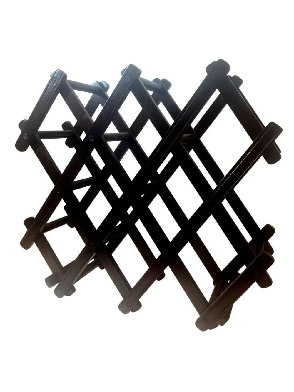Expandable Wooden Wine Racks or Towel Holders Dark Brown and Light Finish Compac
